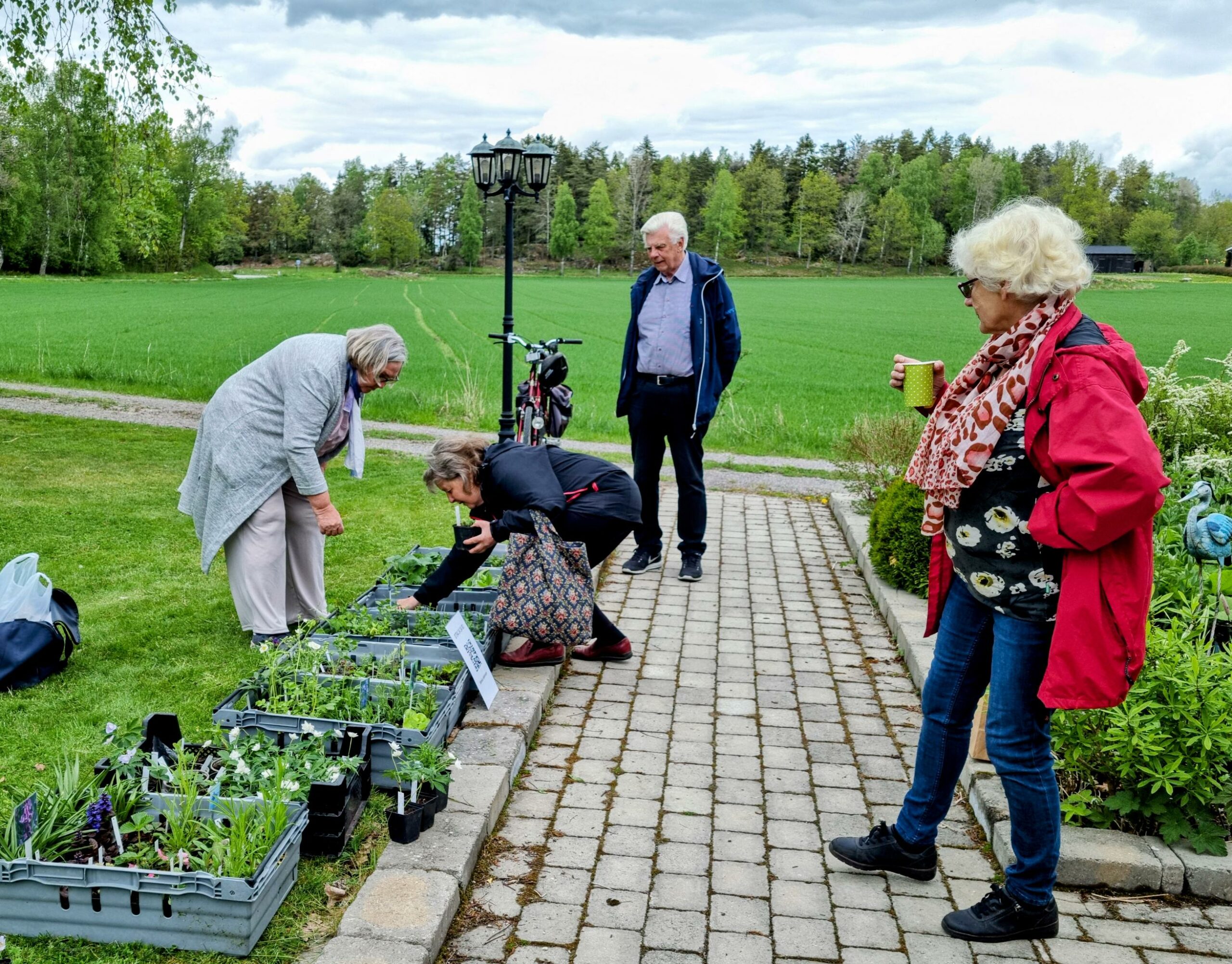 Växtförsäljning vid trädgårdsvisningen hos Christina Carlsson 22 maj 2022.